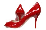red female shoes
